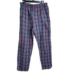 BOTTOMS O.U.T Black Red Blue Yellow Plaid Pockets 100% Cotton Pajamas Pants M